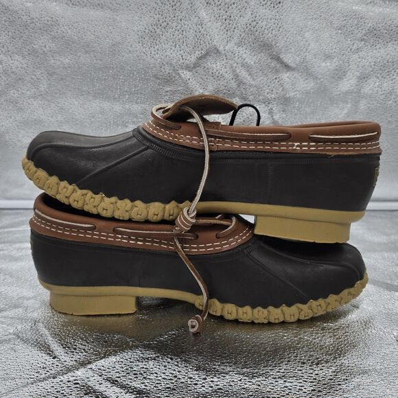 L.L. Bean Vintage Men's Low Duck Bean Boots Rubber Mocs Leather Size 12 USA - Picture 5 of 7